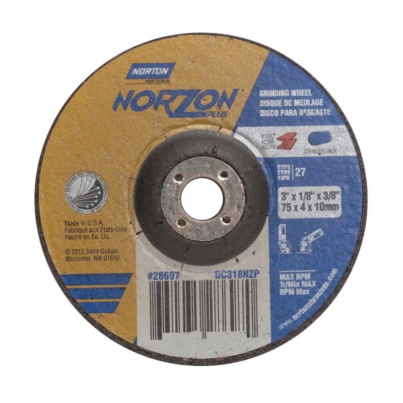 NORTON Norton 66252842177 Type 27 Grinding Cutting Wheel 3 Inch