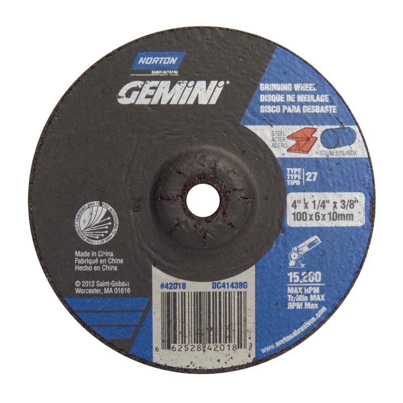NORTON Norton 66252842018 Type 27 Grinding Wheel 4x1/4x3/8