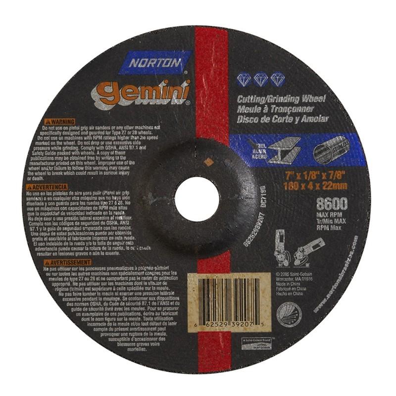 NORTON Norton 662529-39207 Type 27 Grinding Wheel 7 in Metal