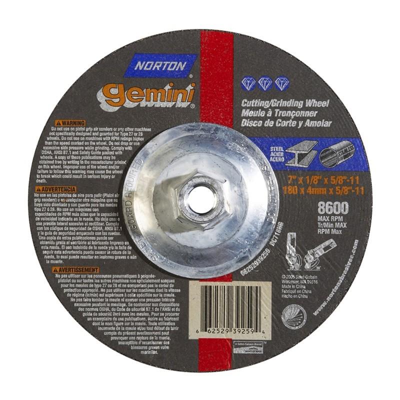 NORTON Norton 662529-39259 Type 27 Grinding Wheel 7in Aluminum Oxide