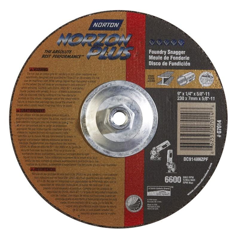 NORTON Norton 662530-07014 Type 27 Grinding Wheel 9x1/4x5/8-11