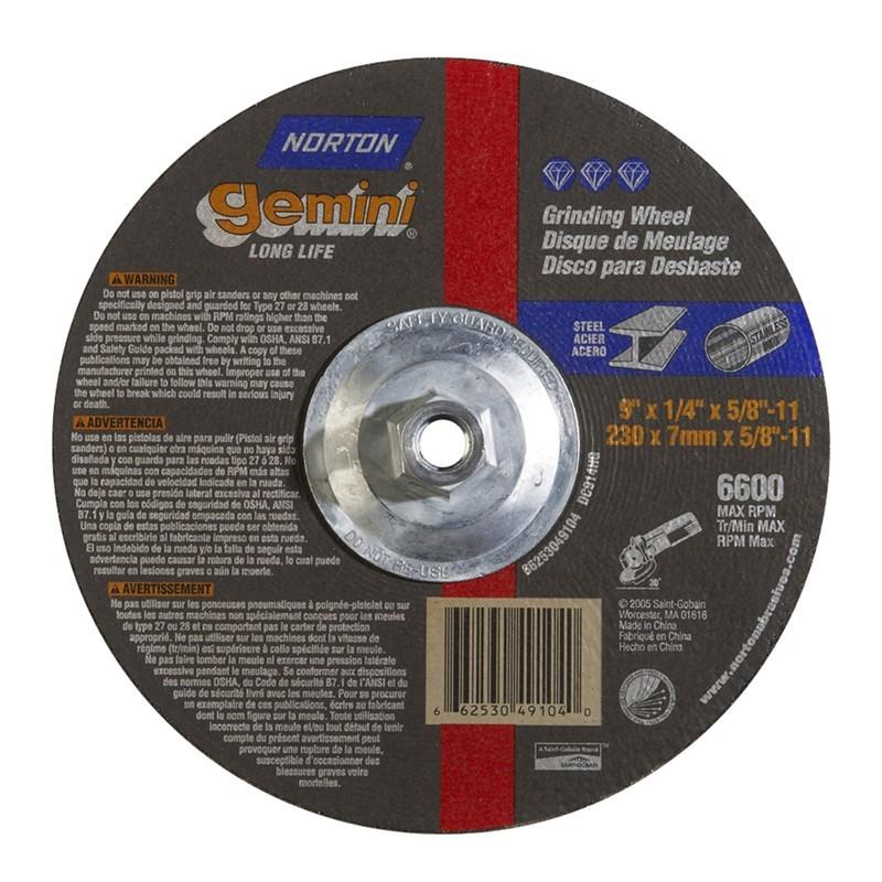 NORTON Norton 662530-49104 Type 27 Grinding Wheel 9x1/4 Metal