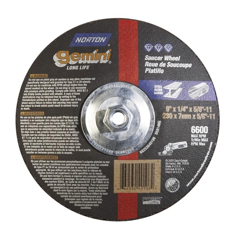 NORTON Norton 662530-49106 Type 28 Saucer Grinding Wheel 9 Inch
