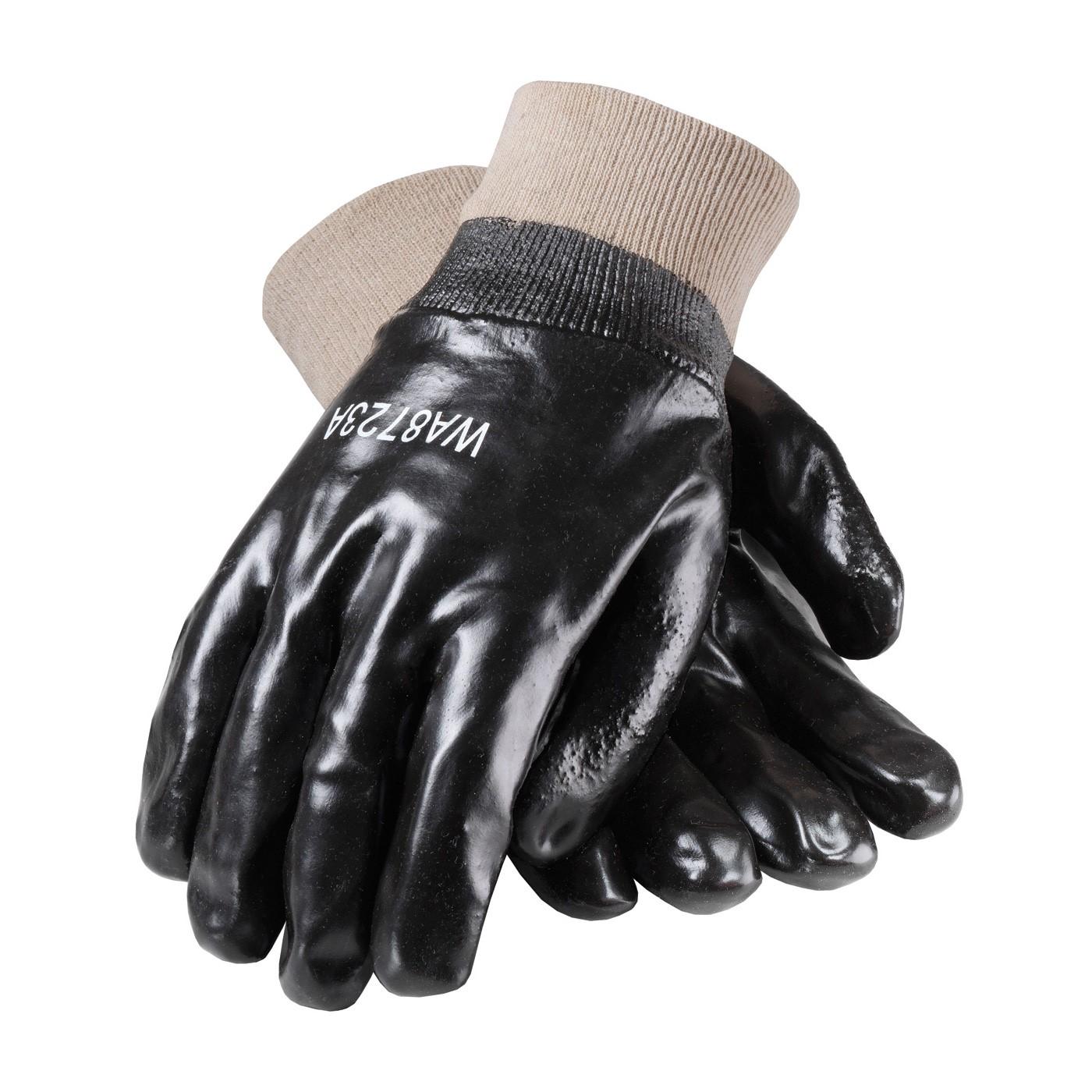 PIP Pip 58-8015 Pvc Coated Gloves Black Interlock Lined