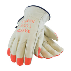 PIP Pip 68-165HV/L Cowhide Drivers Gloves Hi-vis Finger Large