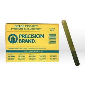 PRECISION BRAND Precision Brand 76740 Thickness Gage 20 Piece Brass