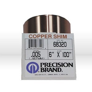 PRECISION BRAND Precision Brand 68320 Copper Shim Stock 0.005x6x100 Inches