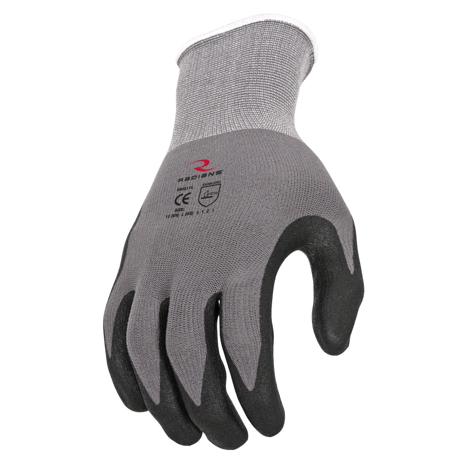RADIANS Radians RWG13M Foam Dipped Nitrile Work Gloves