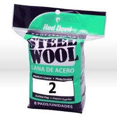 RED DEVIL Red Devil 0325 Steel Wool Medium Coarse Grade 2 8 Pack