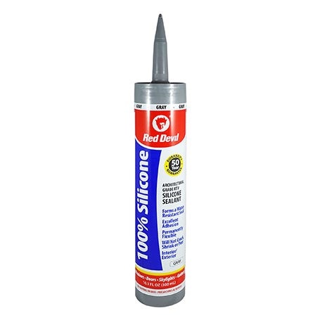 RED DEVIL Red Devil 0816/50 Silicone Sealant 10.1 Fl Oz Gray