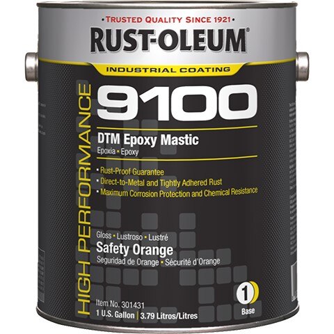 RUST-OLEUM Rust-oleum 204005 Dtm Epoxy Mastic 1 Gallon Safety Orange
