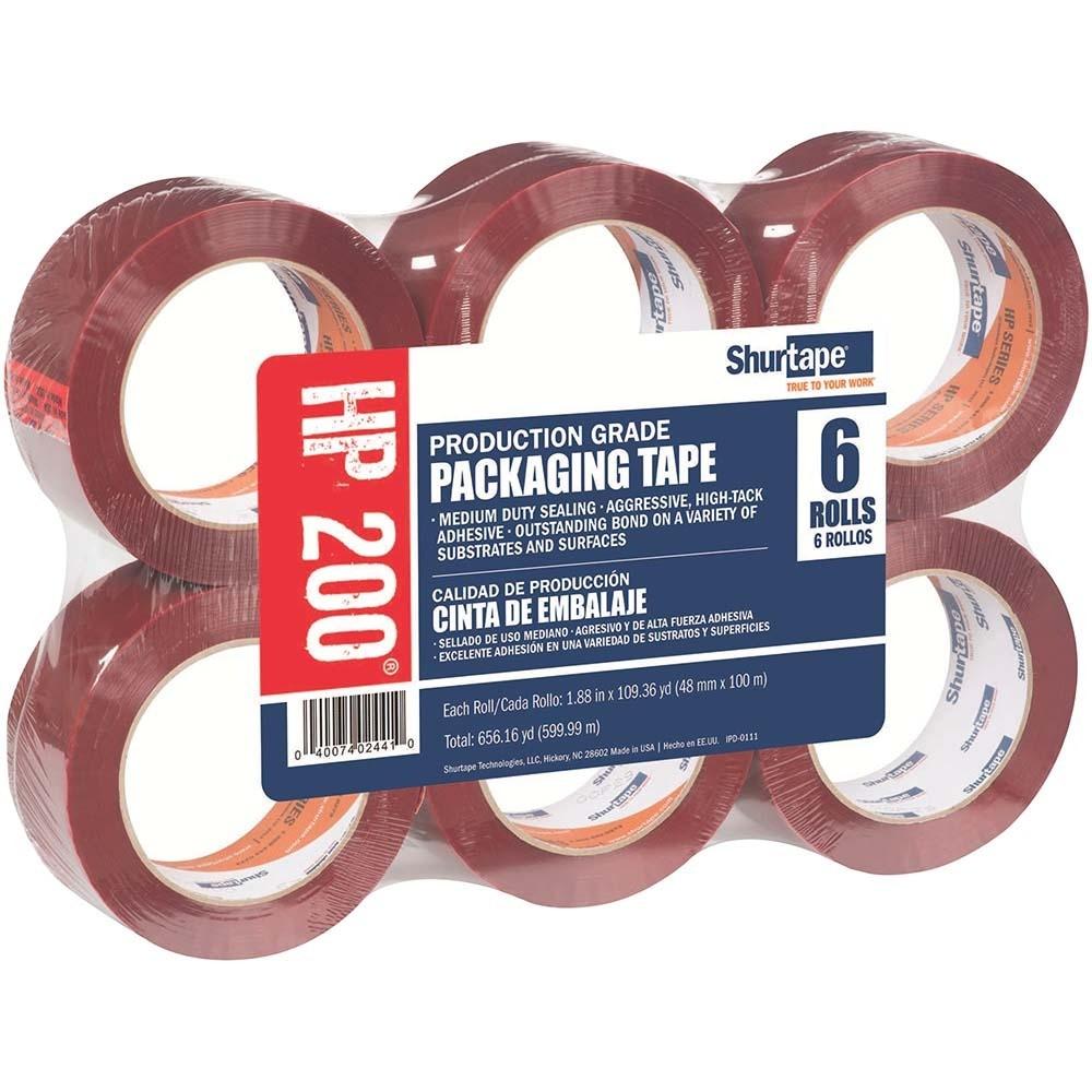 SHURTAPE Shurtape 106566 Hot Melt Packing Tape 48mm 100m 1.8 Mil Red