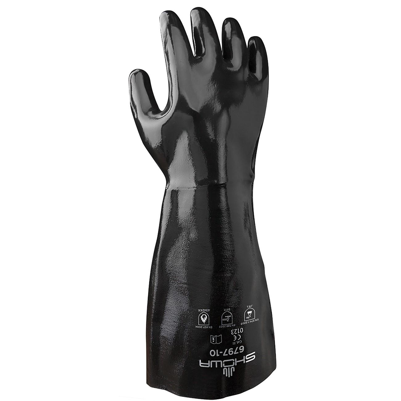 SHOWA Showa 6797-10 Neoprene Chemical Glove Gauntlet Large
