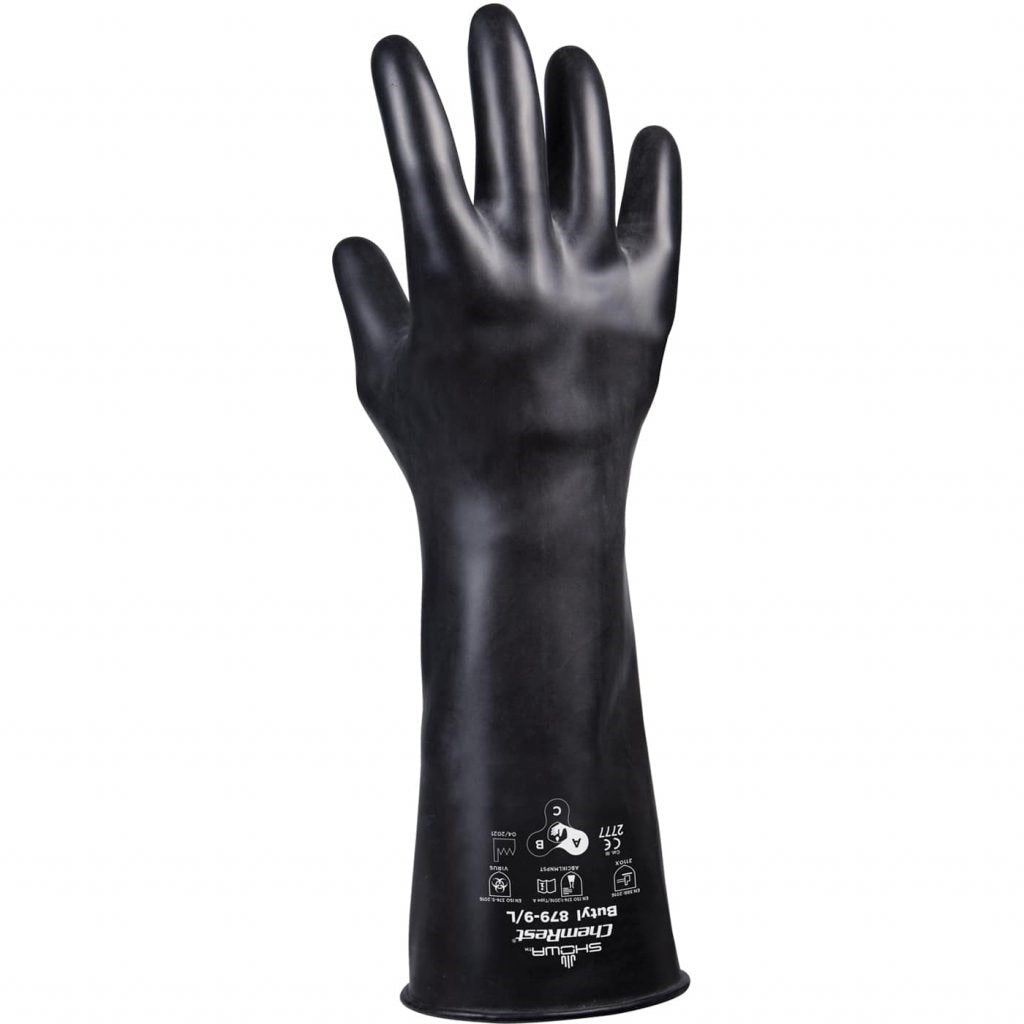 SHOWA Showa 879-09 Chemical Resistance Glove Large Black 25 Mil