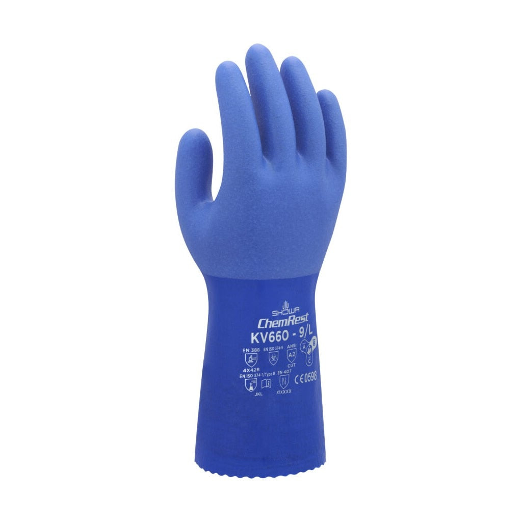 SHOWA Showa KV660XL-10 Cut Resistant Glove Xl A2 Blue