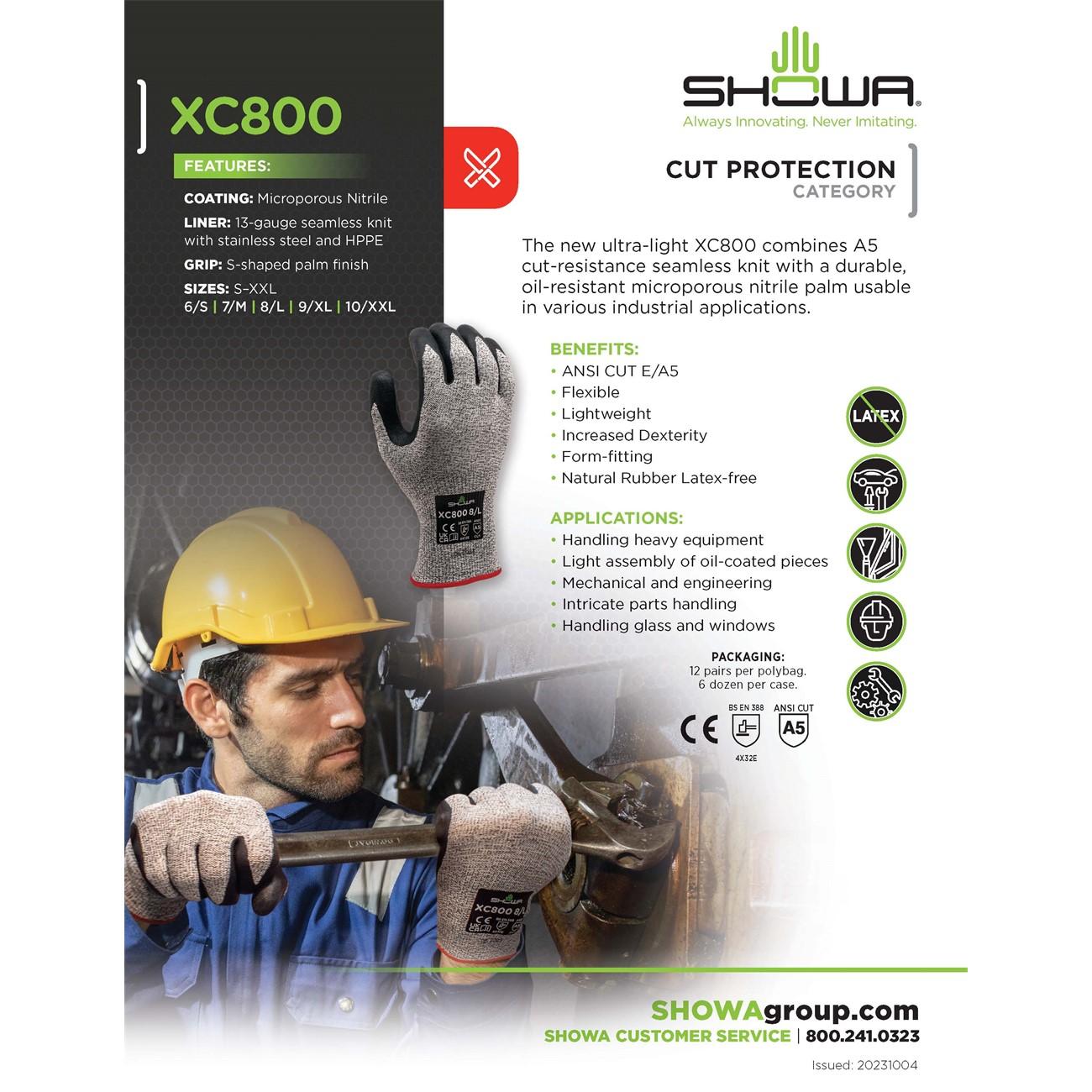 SHOWA Showa XC800XXL-10 Cut Resistant Glove 2XL A5 Nitrile