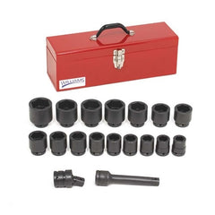 WILLIAMS COMFORT PRODUCTS Williams JHWWS-6-18TB 18 Piece 3/4 in Drive Shallow Impact Socket Set