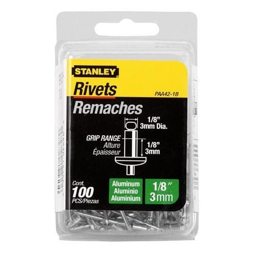 STANLEY Stanley PAA42-1B Aluminum Blind Rivets 1/8x1/8 in 100 Pack