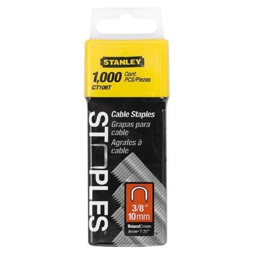 STANLEY Stanley CT106T Round Crown Cable Staples 3/8 in 1000 Pk
