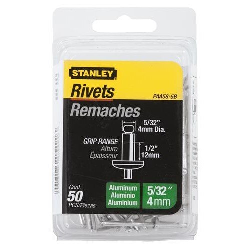STANLEY Stanley PAA58-5B Aluminum Rivets 5/32x1/2 in 50 Pack