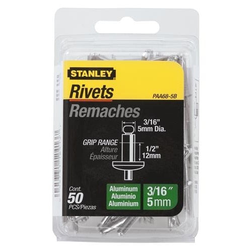 STANLEY Stanley PAA68-5B Aluminum Rivets 3/16x1/2 in 50 Pack