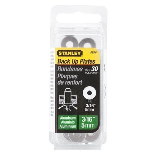 STANLEY Stanley PBA6 Aluminum Rivet Backup Plates 3/16 in 30 Pack