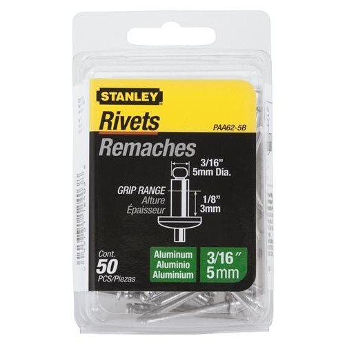 STANLEY Stanley PAA62-5B Aluminum Rivets 3/16x1/8 in 50 Pack