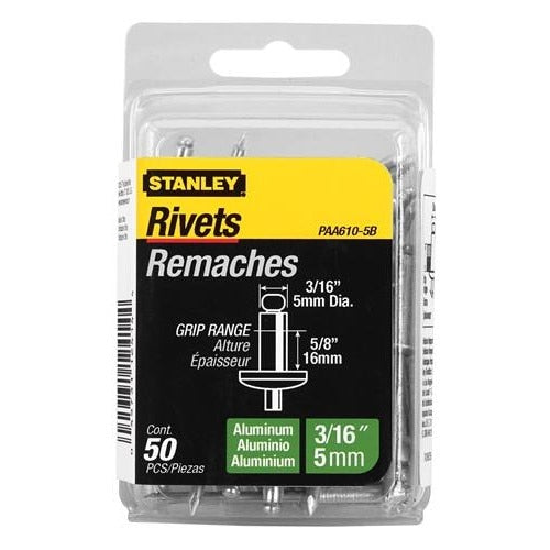 STANLEY Stanley PAA610-5B Aluminum Rivets 3/16x3/8 in 50 Pack