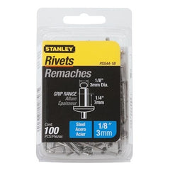 STANLEY Stanley PSS44-1B Steel Rivets 0.125x0.25 Inches 100 Pack