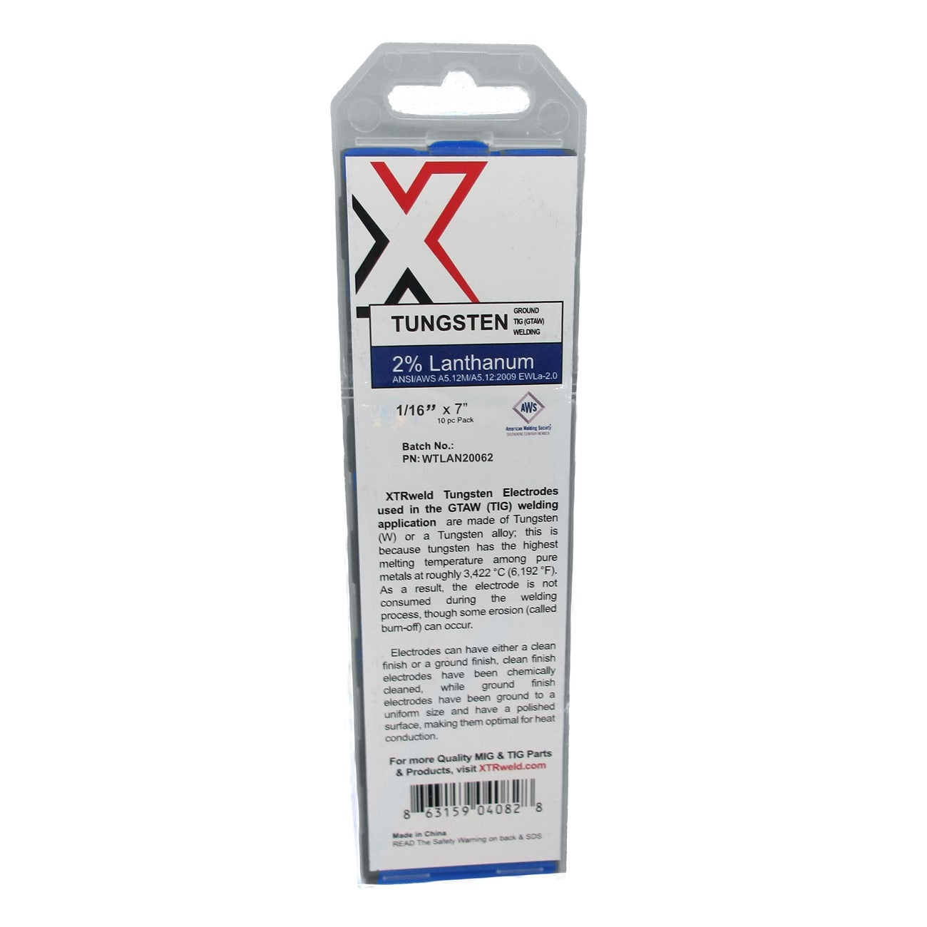 XTRWELD Xtrweld WTLAN20040 2.0% Lanthanated Tungsten Electrode 10 Pack