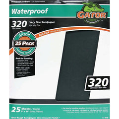 GATOR Gator 4240 Waterproof Sandpaper 320 Grit 9x11 in 25-pack
