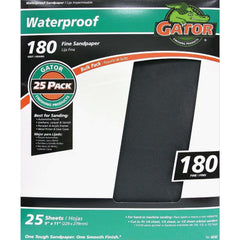 GATOR Gator 4242 Waterproof Sandpaper 180 Grit 9x11 in 25 Pack