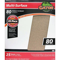 GATOR Gator 4210 Multi-surface Sandpaper 80 Grit 9x11 in 25 Pack