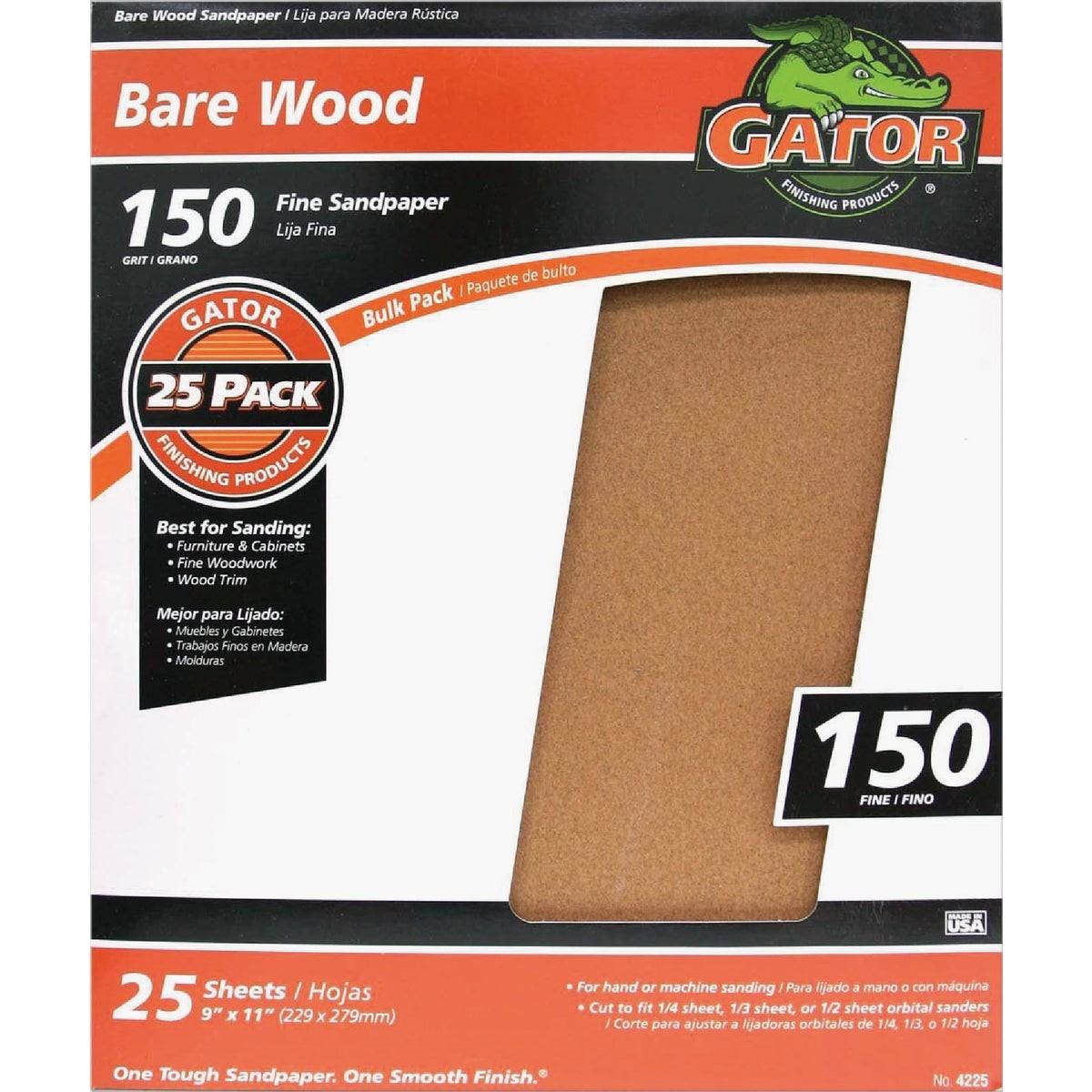 GATOR Gator 4225 150 Grit Fine Sandpaper 9x11 in 25 Pack