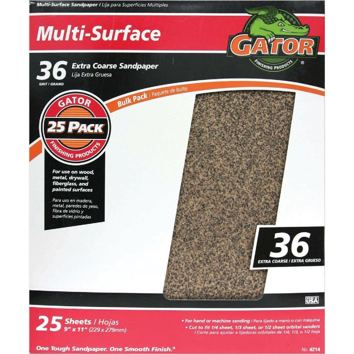 GATOR Gator 4214GA 36 Grit Sandpaper 9x11 in 25-pack