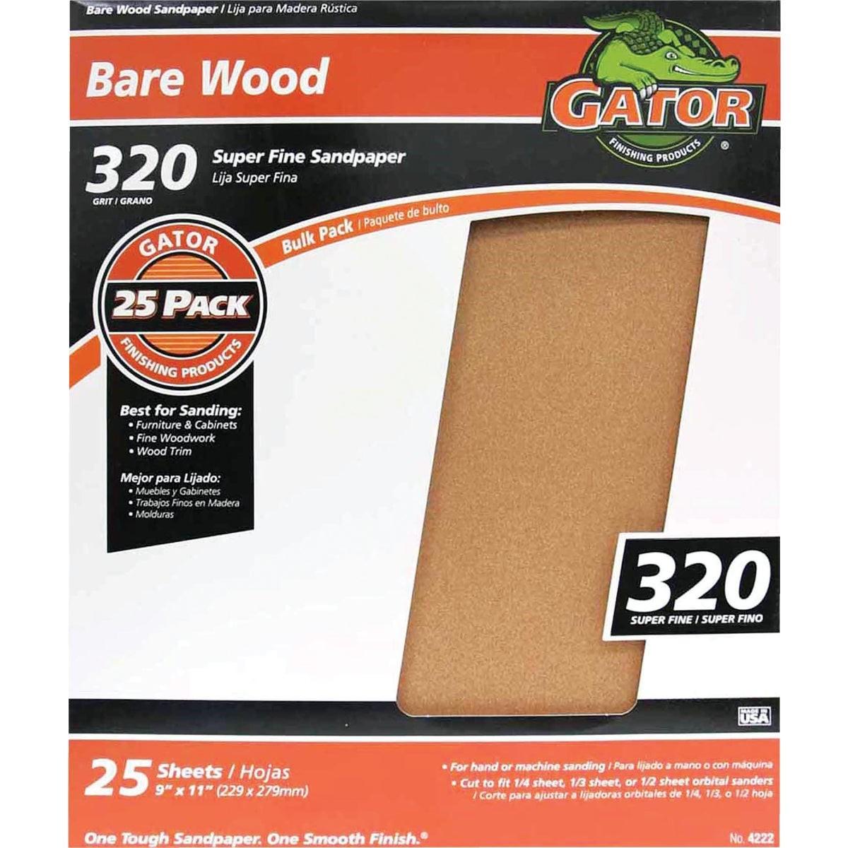 GATOR Gator 4222 320 Grit Sanding Sheets 9x11 In. 25 Pack