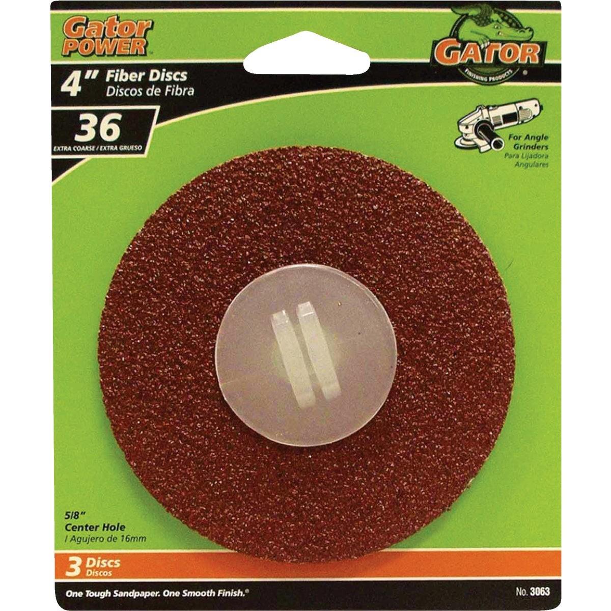 GATOR Gator 3063 4 Inch 36 Grit Fiber Disc 3-pack