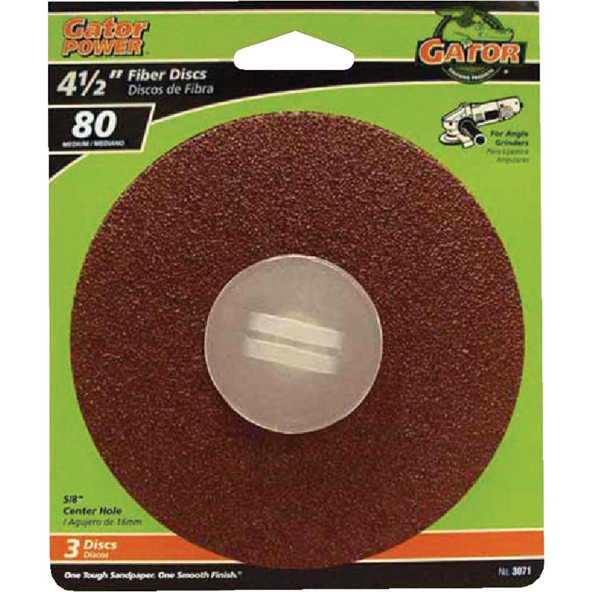 GATOR Gator 3071 Fiber Disc 4.5 in 80 Grit 3 Pack Angle Grinder