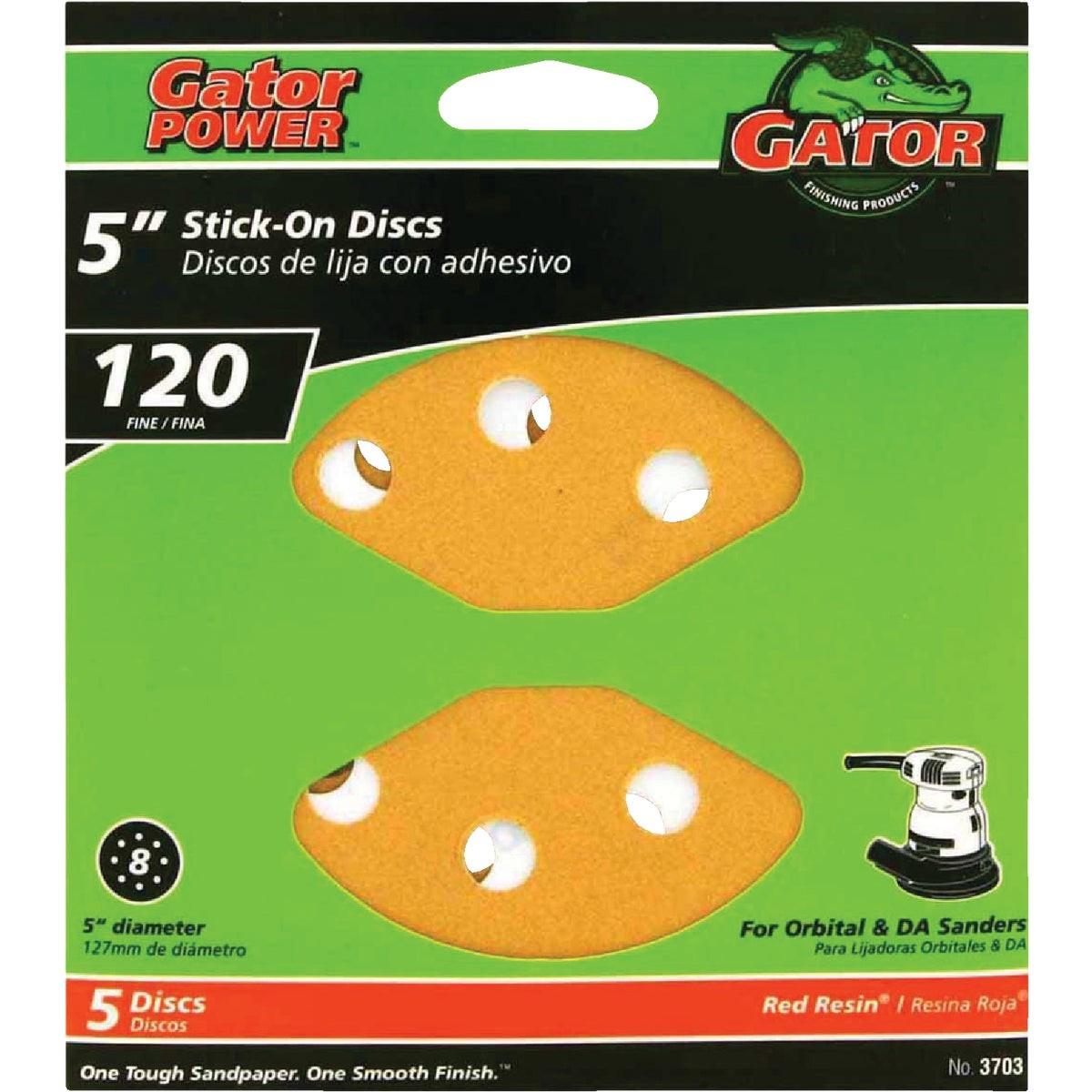 GATOR Gator 3703 120-grit 5 in Vented Sanding Disc Stick-on 5 Pack