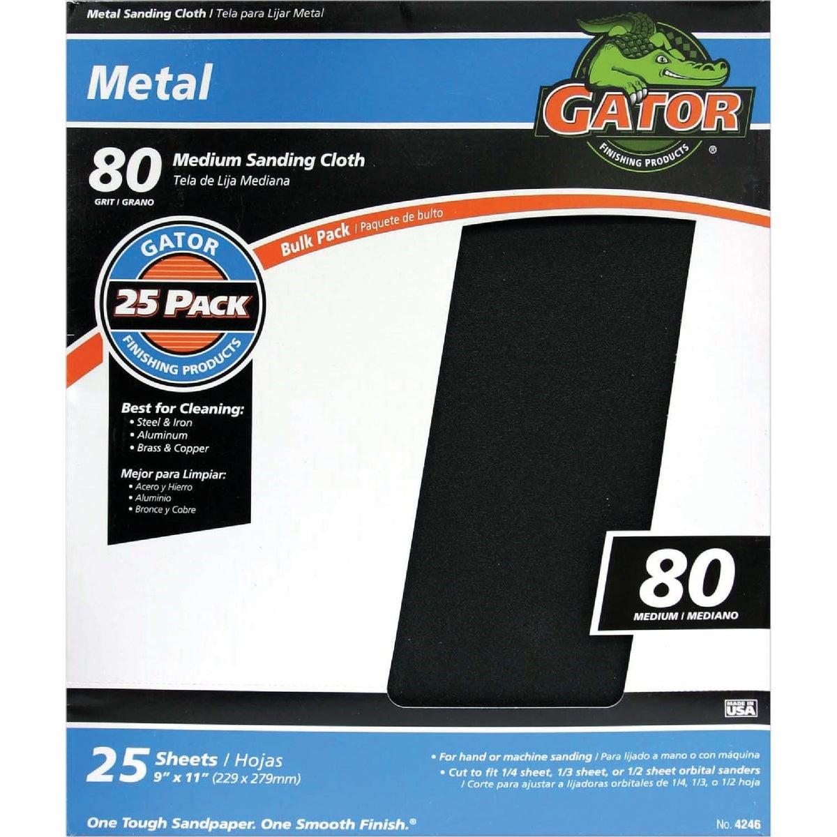 GATOR Gator 4246 Emery Cloth 80 Grit 9x11 in 25 Pack