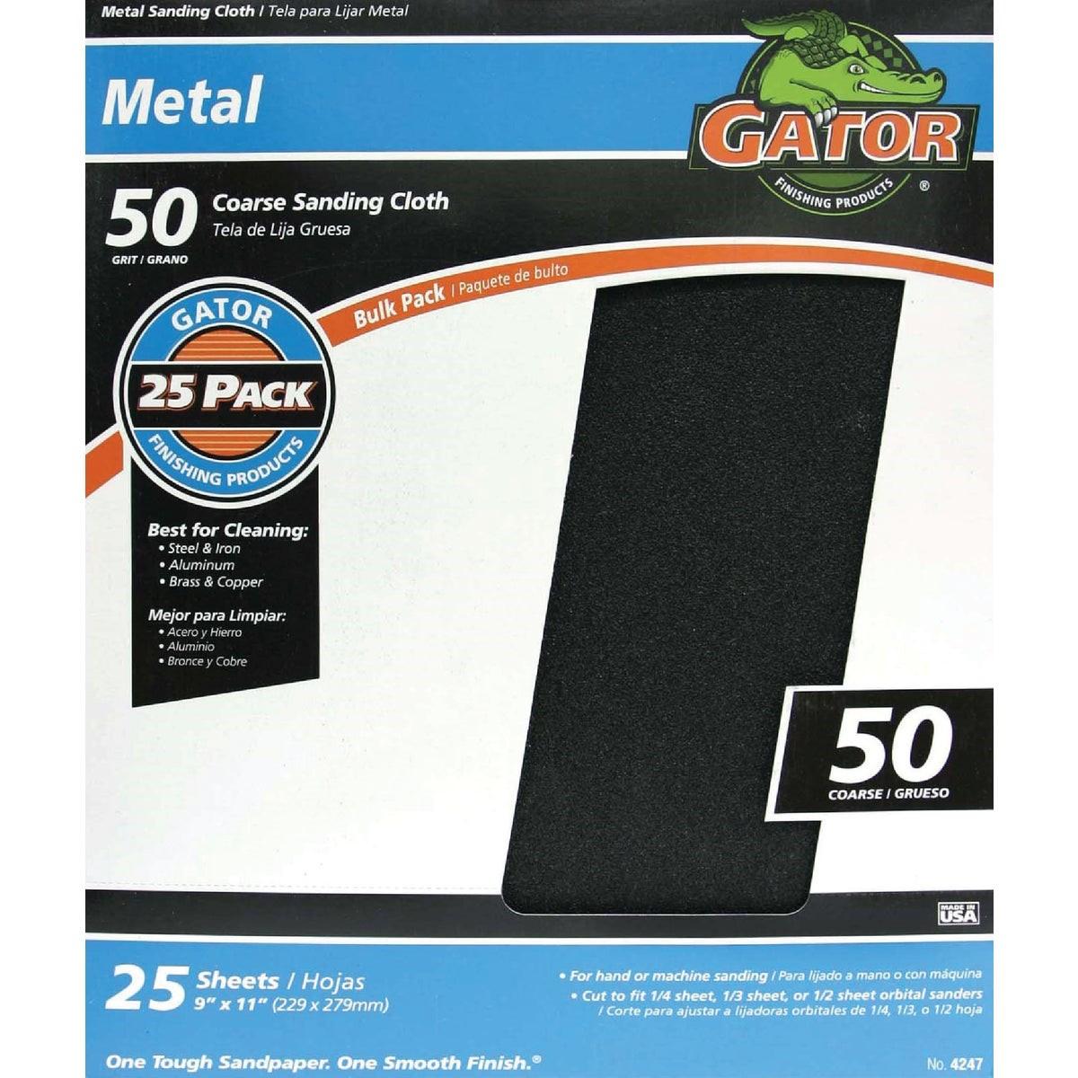 GATOR Gator 4247 Emery Cloth 50 Grit 9x11 in 25 Pack