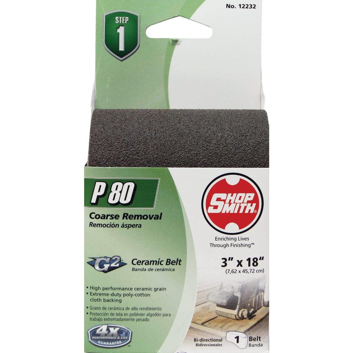GATOR Gator 7085 Sanding Belt 80 Grit 3x18 Inches Ceramic