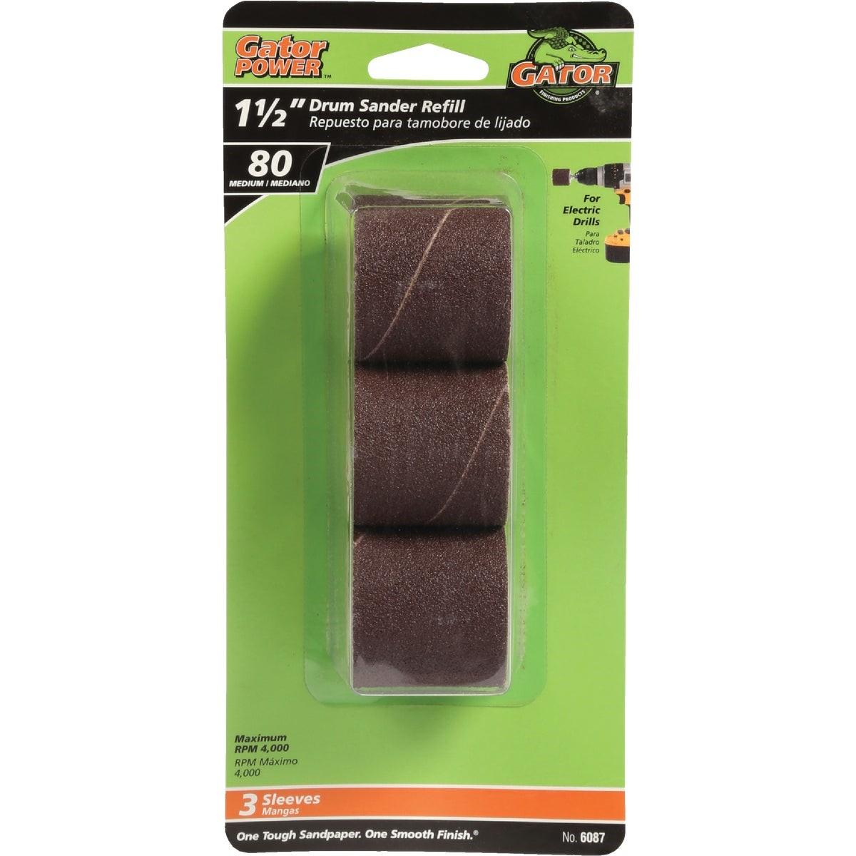 GATOR Gator 6087 Drum Sander Refills 80 Grit 1-1/2 in 3-pack