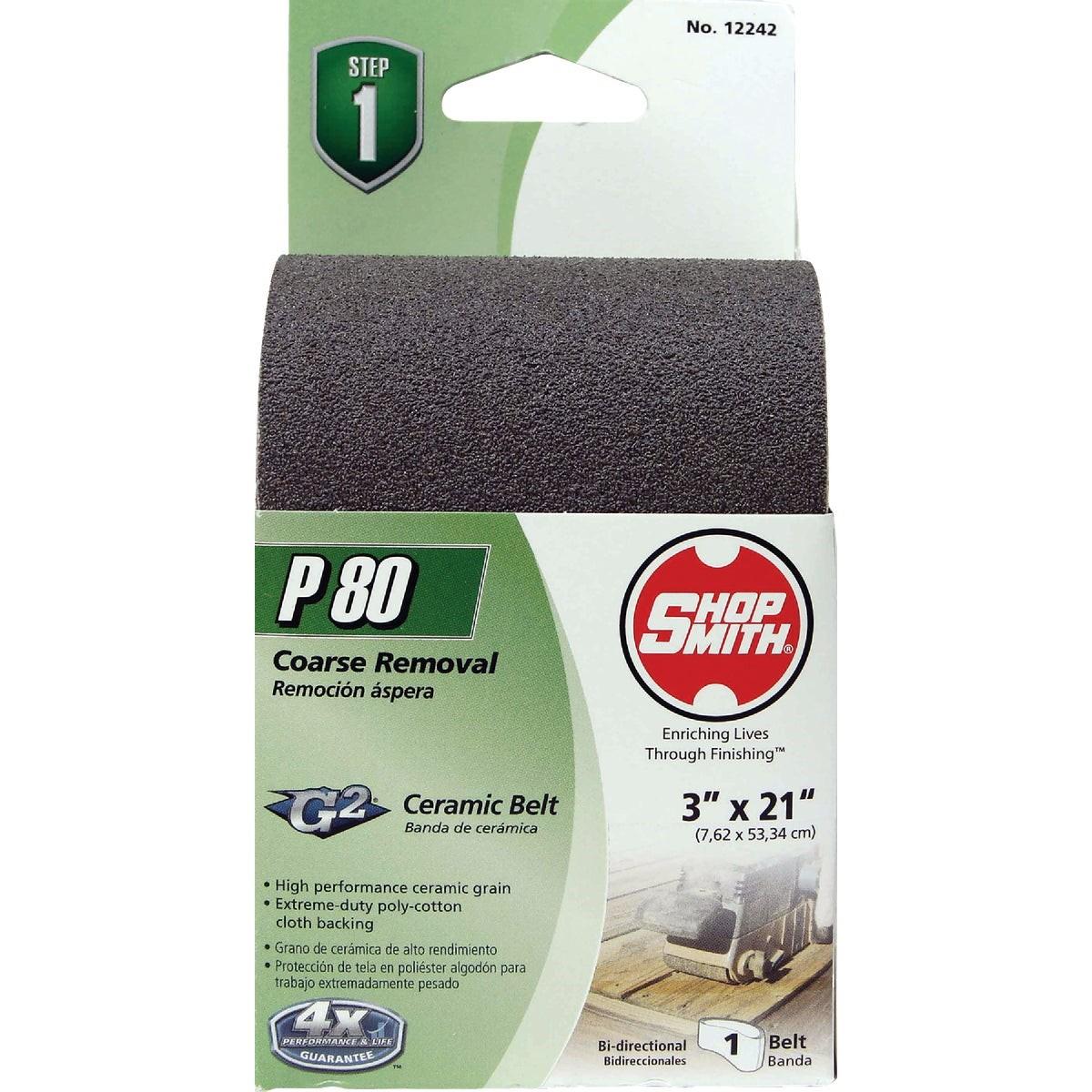 GATOR Gator 7093 Sanding Belt 80 Grit 3x21 Inches Ceramic