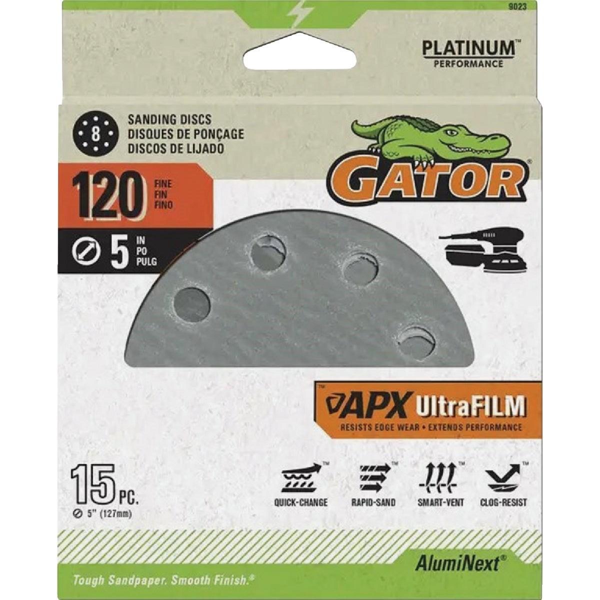 GATOR Gator 9023 5 in 120-grit Vented Sanding Disc 15-pack