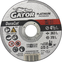 GATOR Gator 9751 Duracut Type 1 Cut-off Wheel 4.5 in Metal