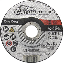 GATOR Gator 9752 Type 27 Cut-off Wheel 4.5 in Metal Stainless
