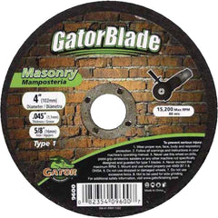 GATOR Gator 9600 Masonry Cut-off Wheel 4x0.045x5/8 in Type 1