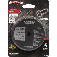 GATOR Gator 9440GA Type 1 Metal Cut-off Wheel 3in X 1/16in 5-pack