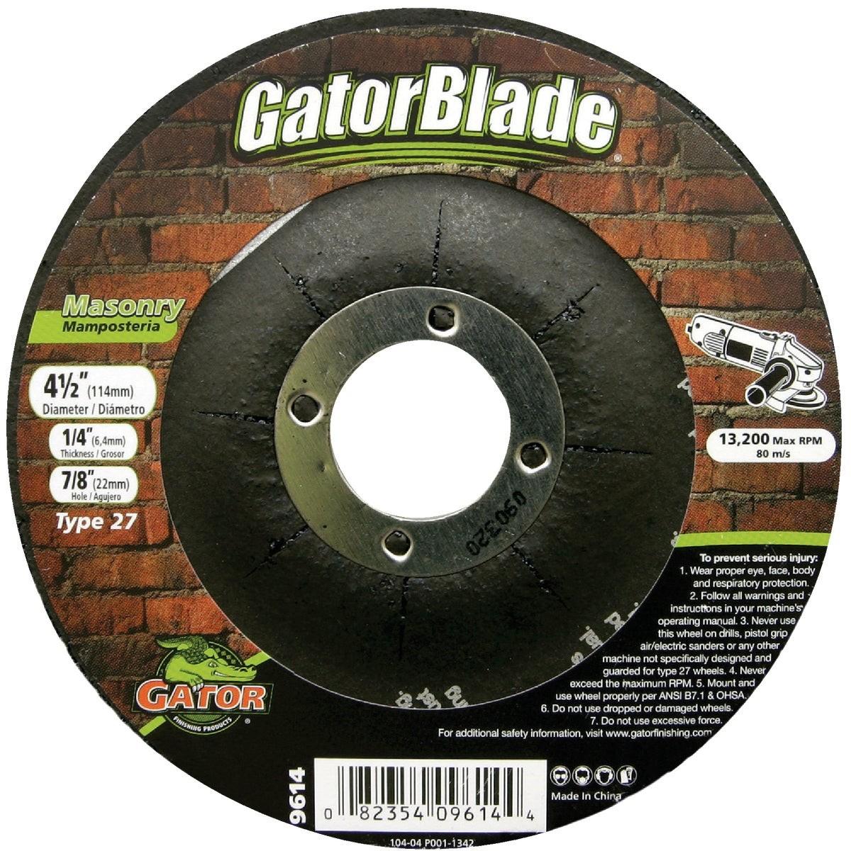 GATOR Gator 9614 Type 27 Masonry Cut-off Wheel 4.5 X 0.25 X 0.875 in